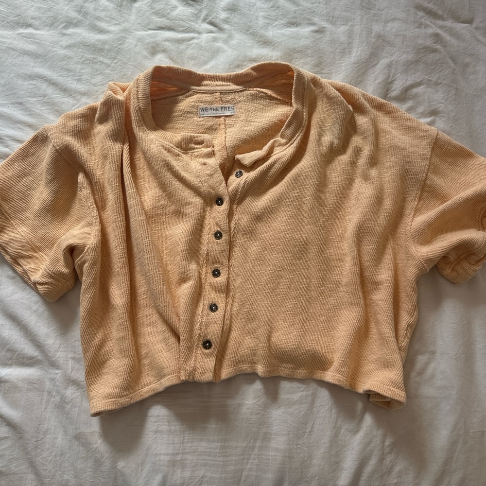 We The Free Soft Peach Knit Top